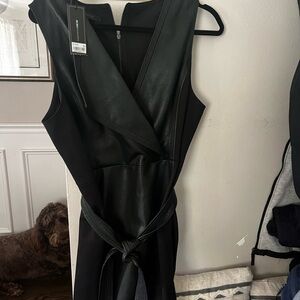 BCBGMaxAzria Black Sleeveless Wrap Dress